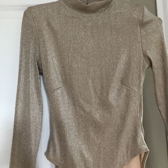 JLUXLABEL Champagne Shimmer Bodysuit + Leggings Set - Picture 2 of 3